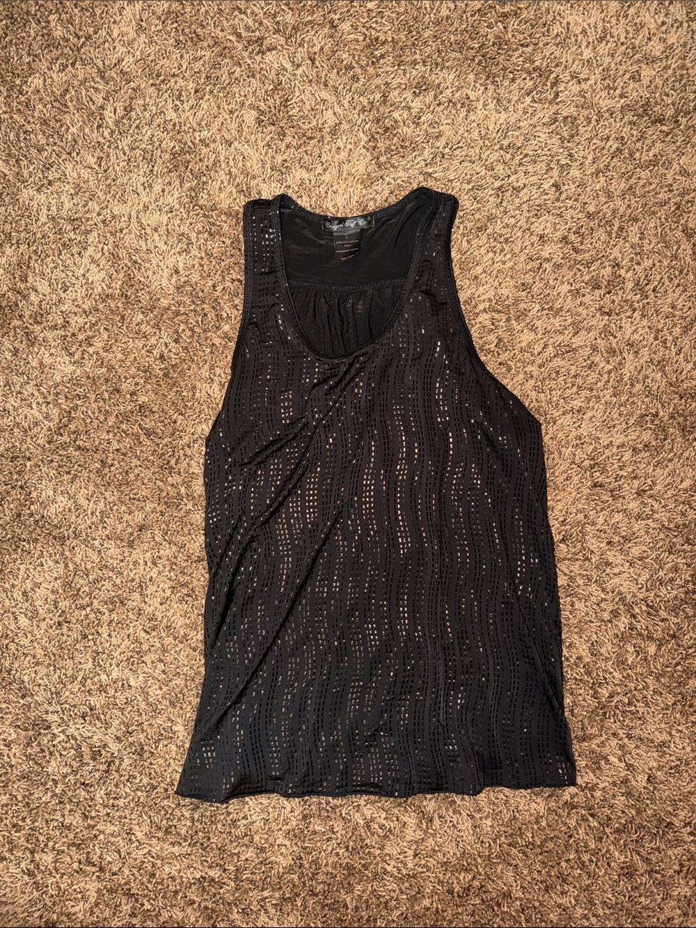 Cowgirl Tuff Black Eyelet Tank Top